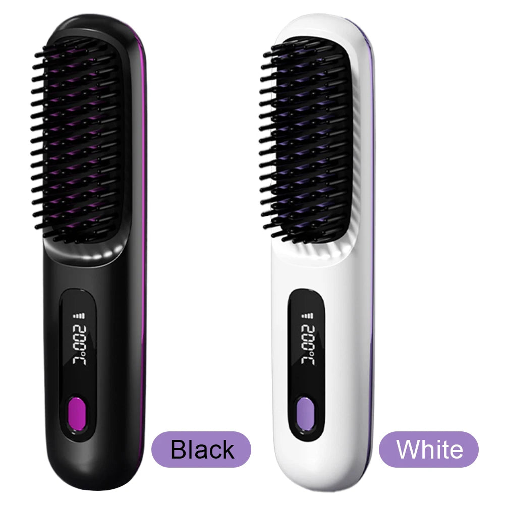 Electric Negative Ions Ceramic Hot Comb 3 Setting Smoothing Negative Ion Hair Care Comb Anti-Scald Ionic Hot Comb Straightener