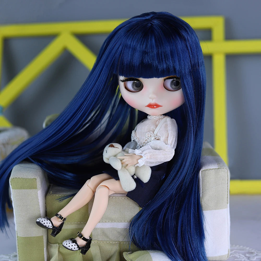 ICY DBS Blyth Doll BJD Joint Body White Skin Blue Hair Set Doll 1/6 30cm Girl Gift Anime SD