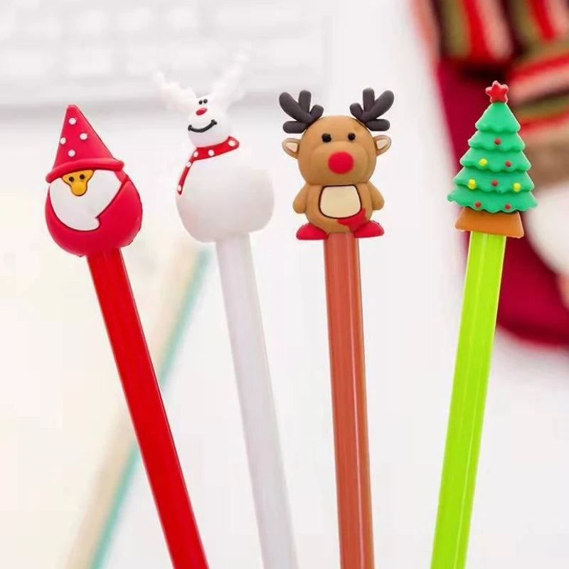 40 Pcs Creative Christmas Gel Pen Student Cute Stationary Supplies Company Office Writing Signature Office Supplies Christmas