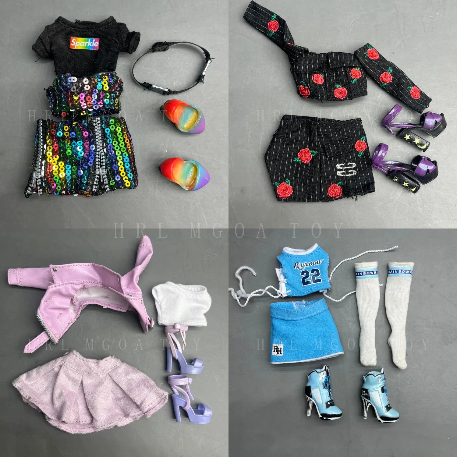 Original Rainbow Middle School Big Sister Multi Style Clothes and Shoes Set Girl Doll Accessories Replacement Holiday Gift Toys