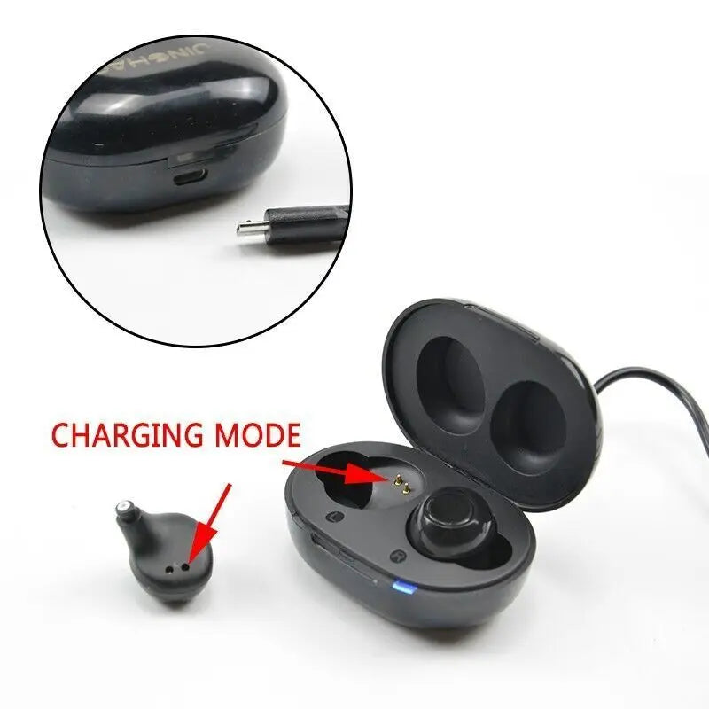 JINGHAO Hearing Aid Digital In-Ear Enhancer Sound Voice Hearing Amplifier Rechargeable