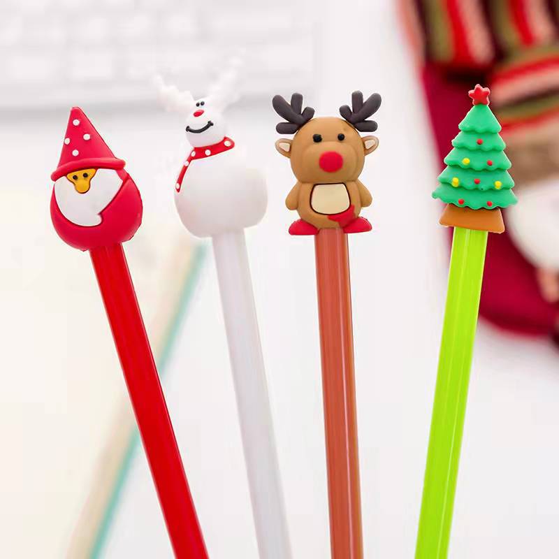 40 Pcs Creative Christmas Gel Pen Student Cute Stationary Supplies Company Office Writing Signature Office Supplies Christmas