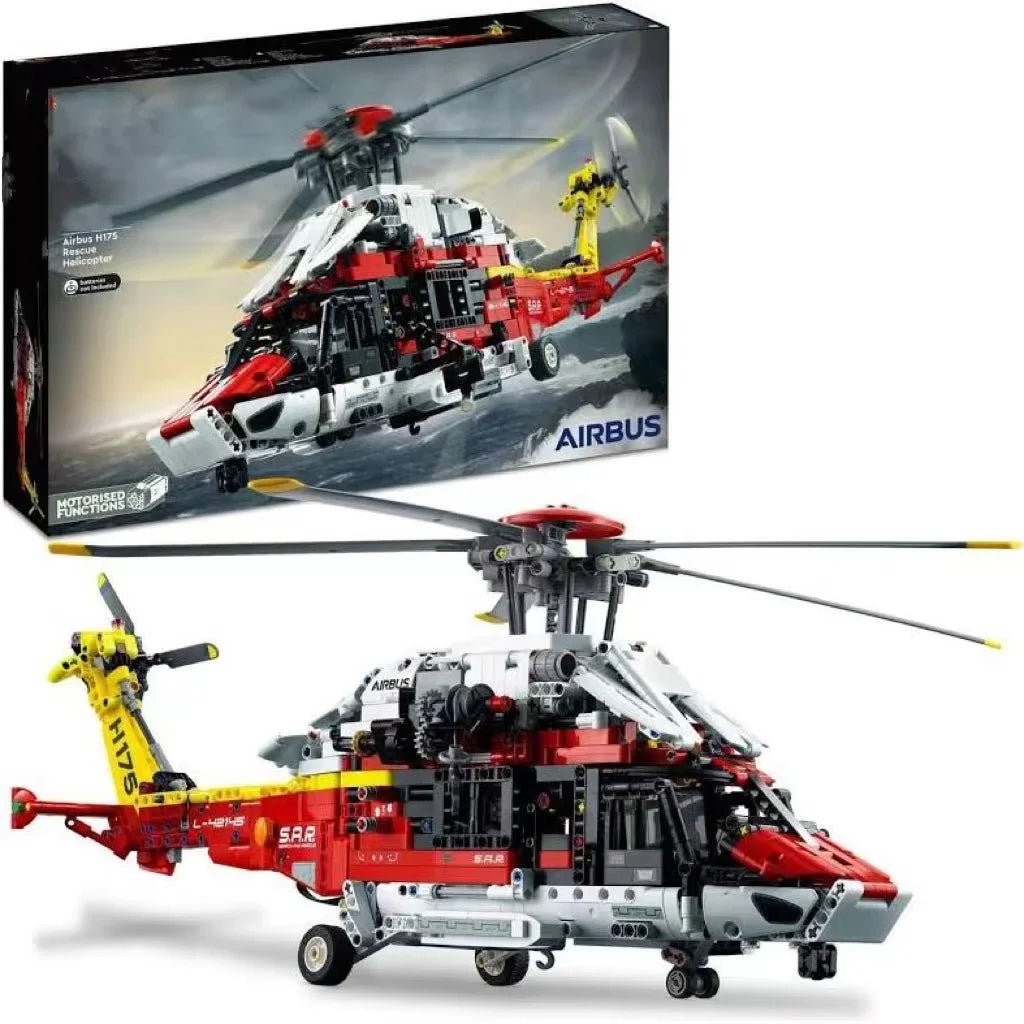 NEW IN STOCK Technical Airbus H175 Rescue Helicopter 42145 Model Building Block Bricks Toy For Kids Gift Motorised Functions