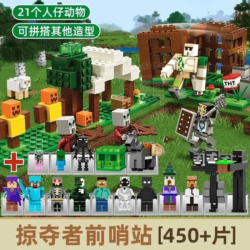 My world Small Village Treehouse Cave Building Blocks The Rabbit Ranch Bricks Education Toys for christmas Gift