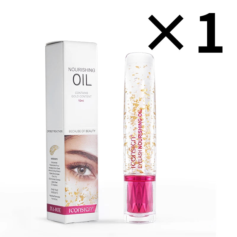 ICONSIGN Eyelashes and Eyebrows Nourishing Gold Essential Oil Mascra Serum Lift Enhancer Longer Coating Thicker Hair Damage Care