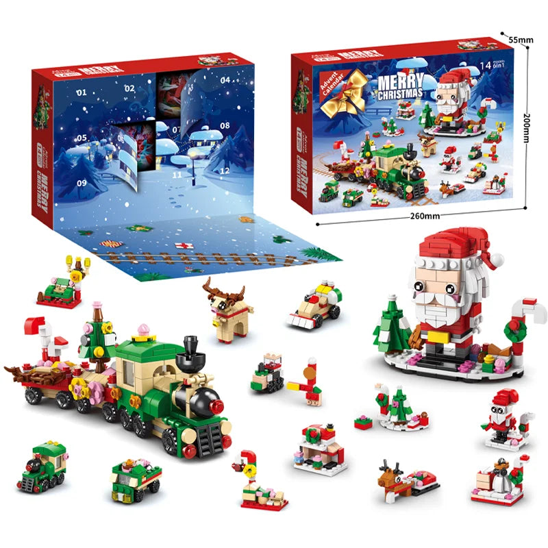 2024 NEW Christmas Building Blocks Box Kids Toys Xmas Advent Calendar Bricks Diy Kit Birthday Christmas Gift Set for Childrens