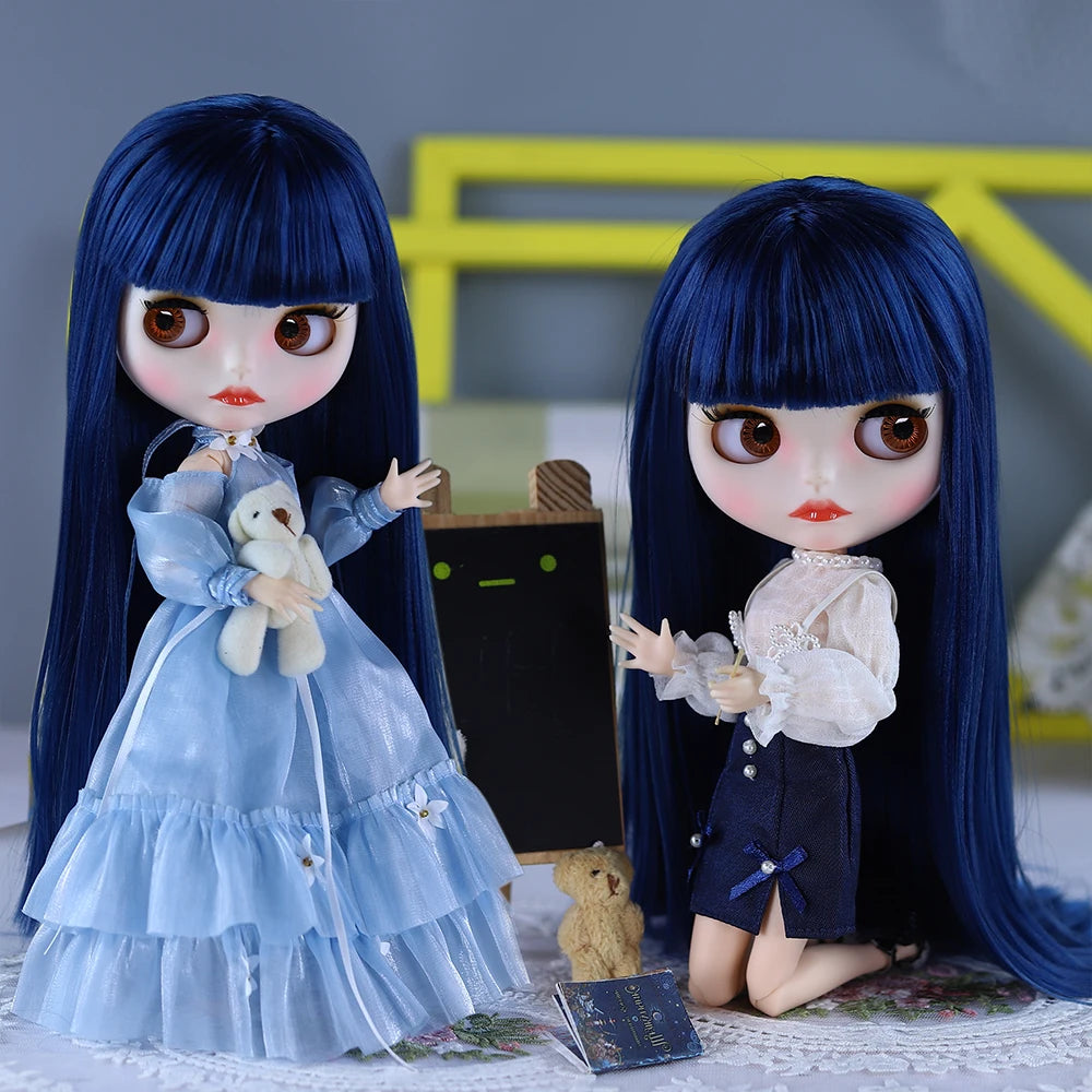 ICY DBS Blyth Doll BJD Joint Body White Skin Blue Hair Set Doll 1/6 30cm Girl Gift Anime SD