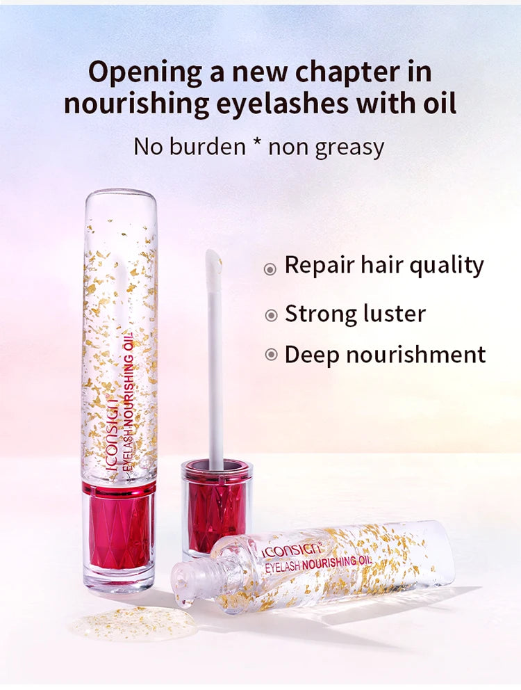 ICONSIGN Eyelashes and Eyebrows Nourishing Gold Essential Oil Mascra Serum Lift Enhancer Longer Coating Thicker Hair Damage Care