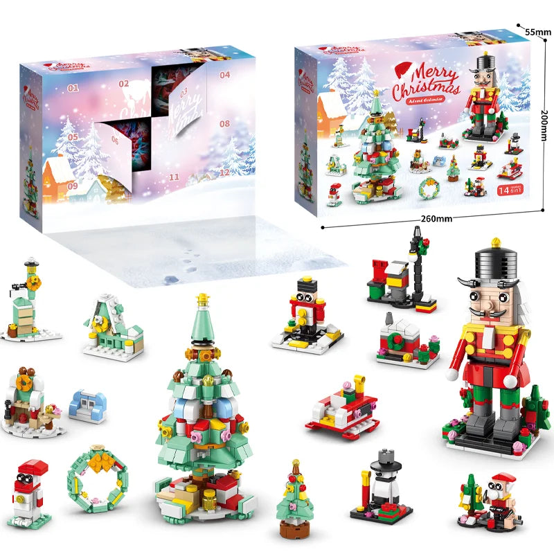 2024 NEW Christmas Building Blocks Box Kids Toys Xmas Advent Calendar Bricks Diy Kit Birthday Christmas Gift Set for Childrens