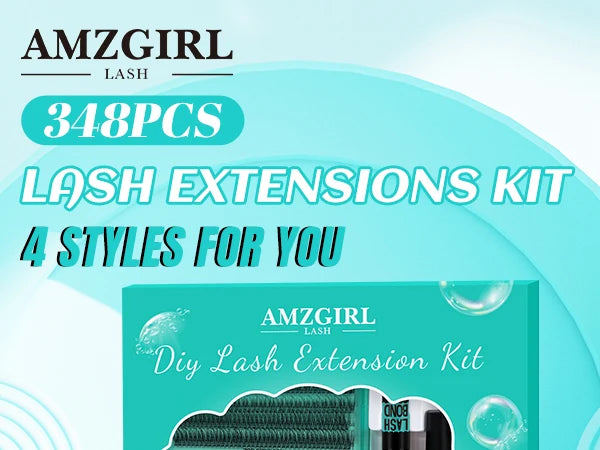 AMZGIRL LASH DIY Eyelashes Kit 348 Clusters Lash Bottom Lashes Fishtail Fan 20D Spike Fan 30D Clusters (D-Mix5-16mm kit)