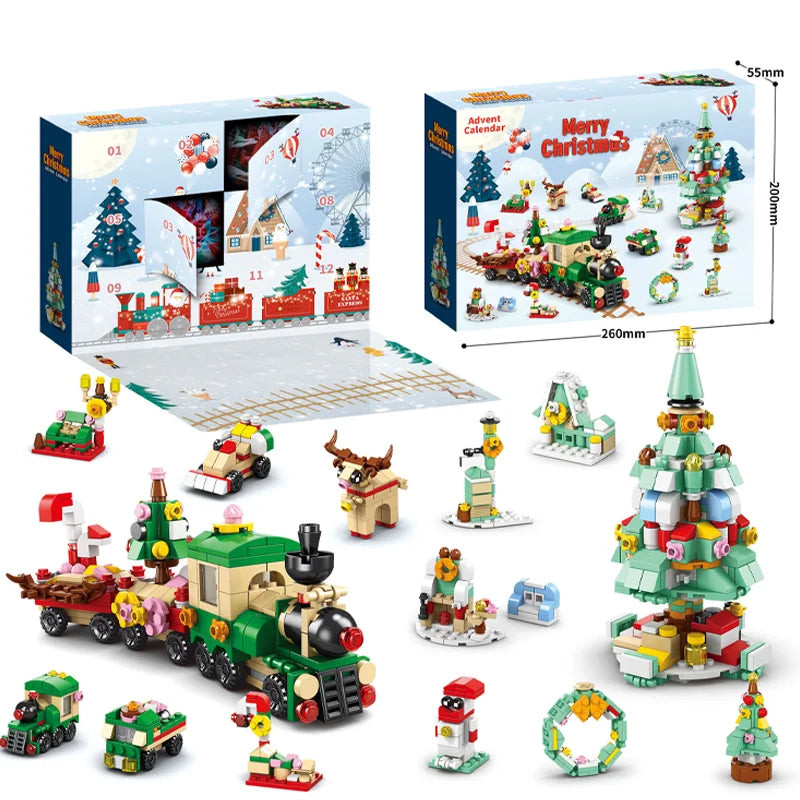 2024 NEW Christmas Building Blocks Box Kids Toys Xmas Advent Calendar Bricks Diy Kit Birthday Christmas Gift Set for Childrens