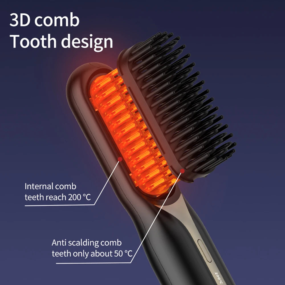 Wireless Hair Straightener Professional Quick Heated Electric Comb Personal Care Multifunctional Hairstyle Brush Salon Hair