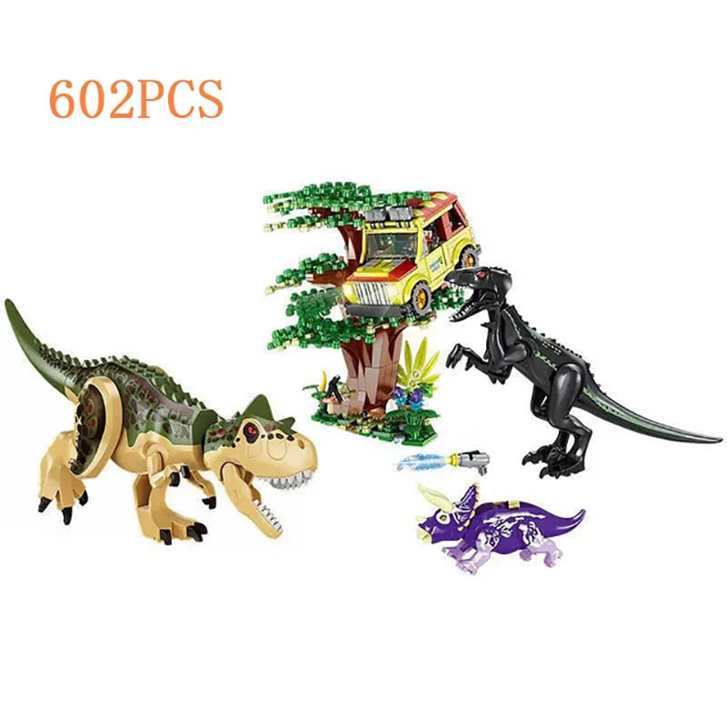 Jurassic Dinosaur Ship Toys Building Block DIY Escape From Ocean Mosasaurus Assembly Bricks Educational Sets Children Gifts