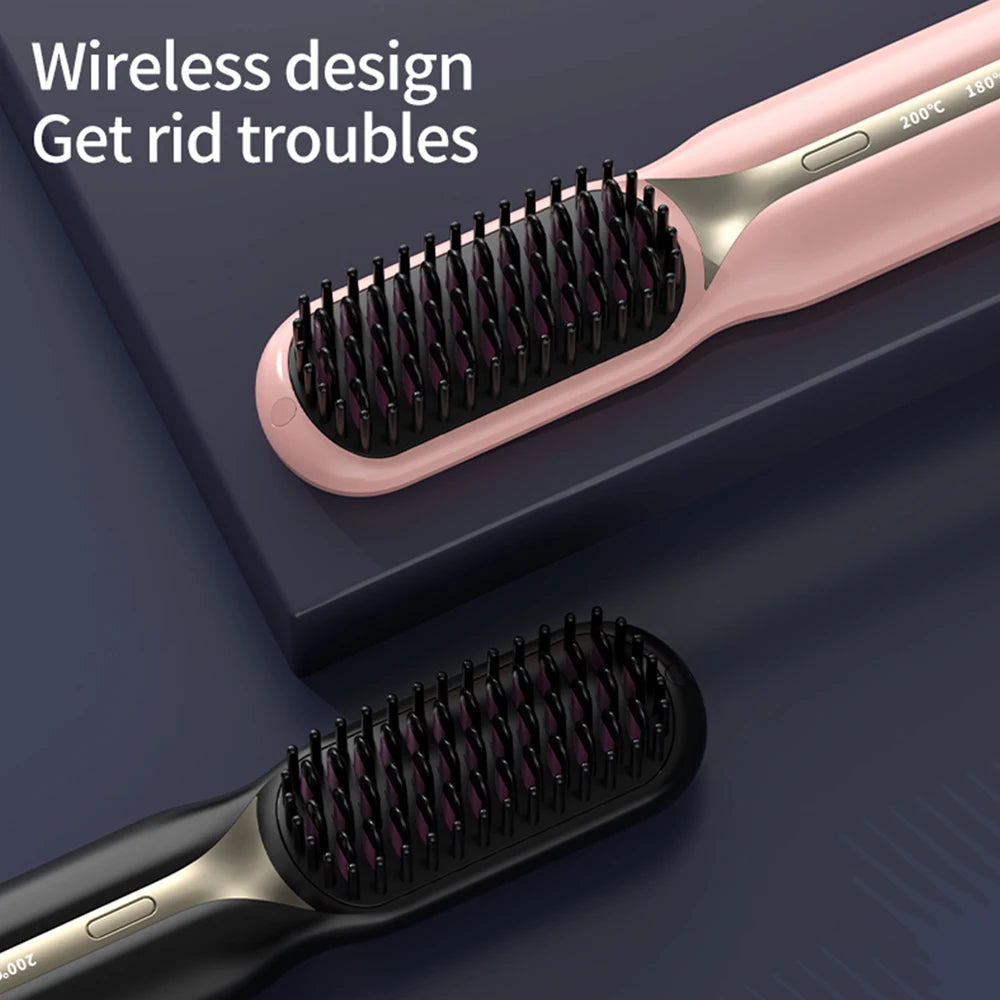 Wireless Hair Straightener Professional Quick Heated Electric Comb Personal Care Multifunctional Hairstyle Brush Salon Hair