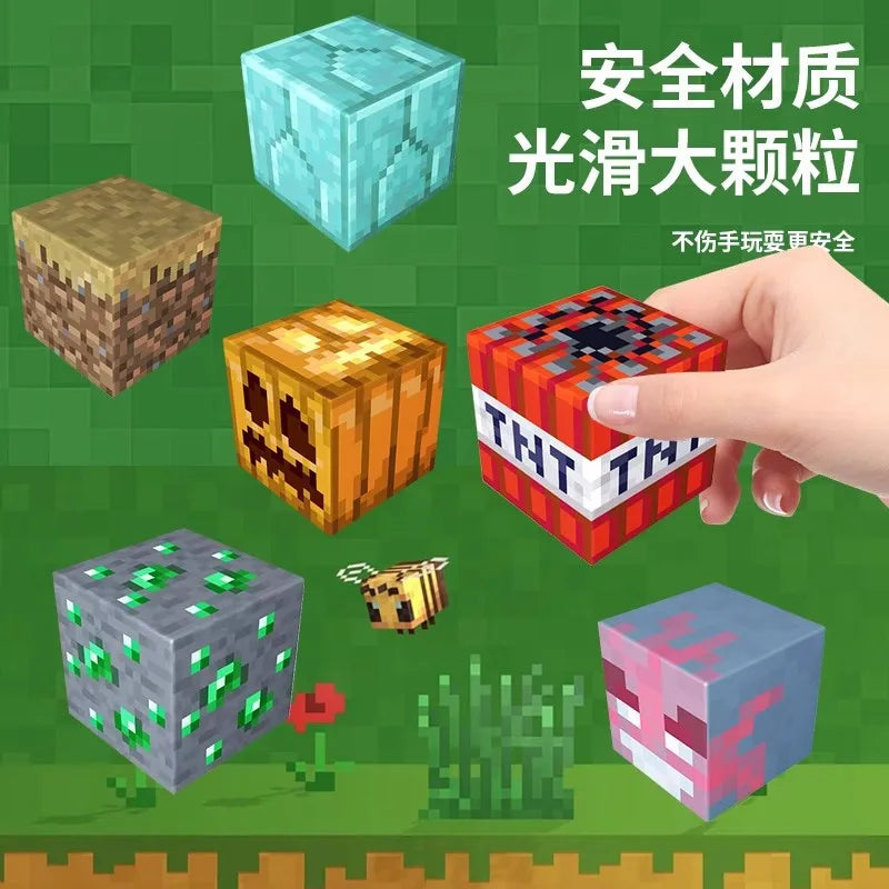 100pcs DIY Magnetic Block Blocks Mini World Magnetic Block Magnetic Blocks Puzzle Mine Diamond Building Blocks