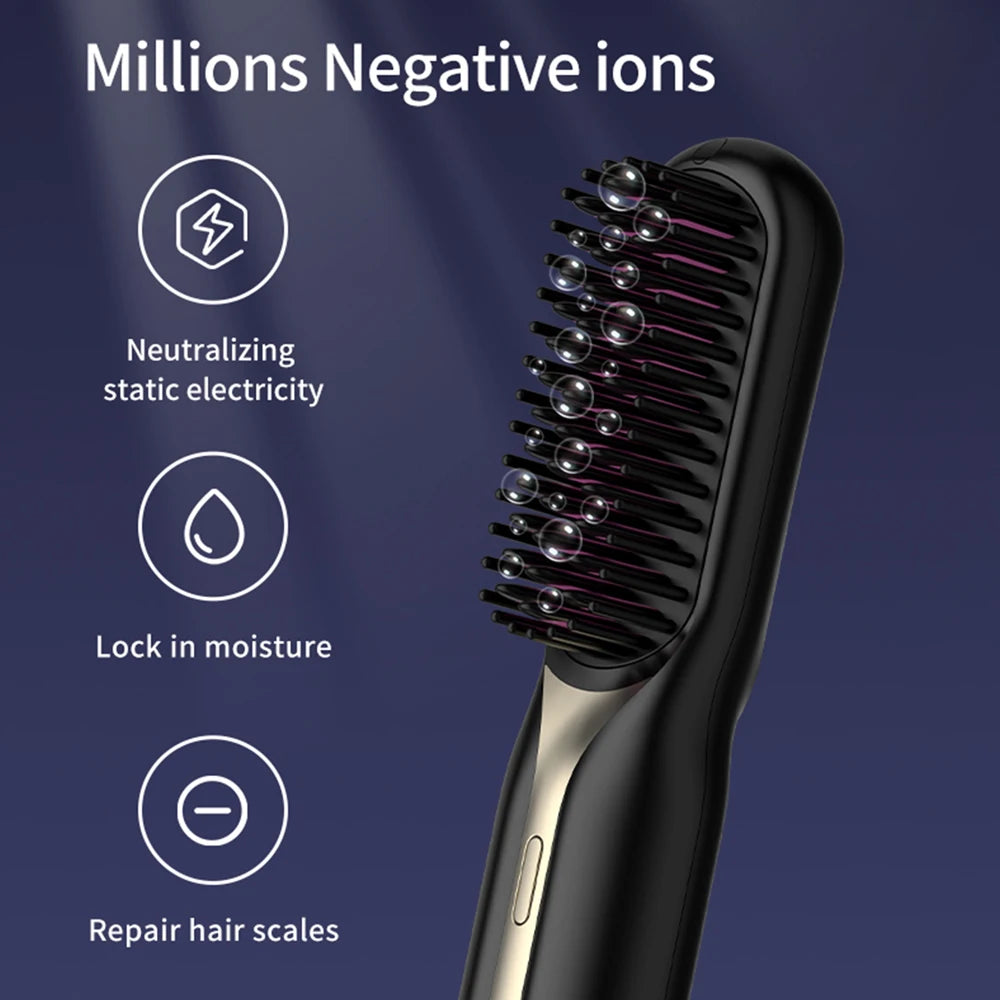 Wireless Hair Straightener Professional Quick Heated Electric Comb Personal Care Multifunctional Hairstyle Brush Salon Hair