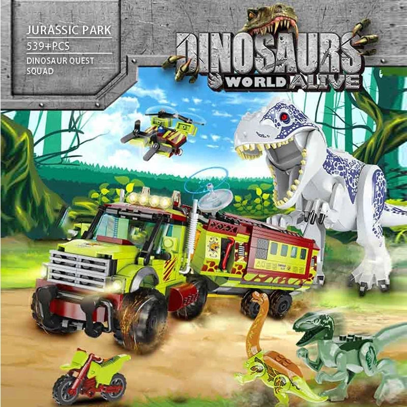 Jurassic Dinosaur Ship Toys Building Block DIY Escape From Ocean Mosasaurus Assembly Bricks Educational Sets Children Gifts