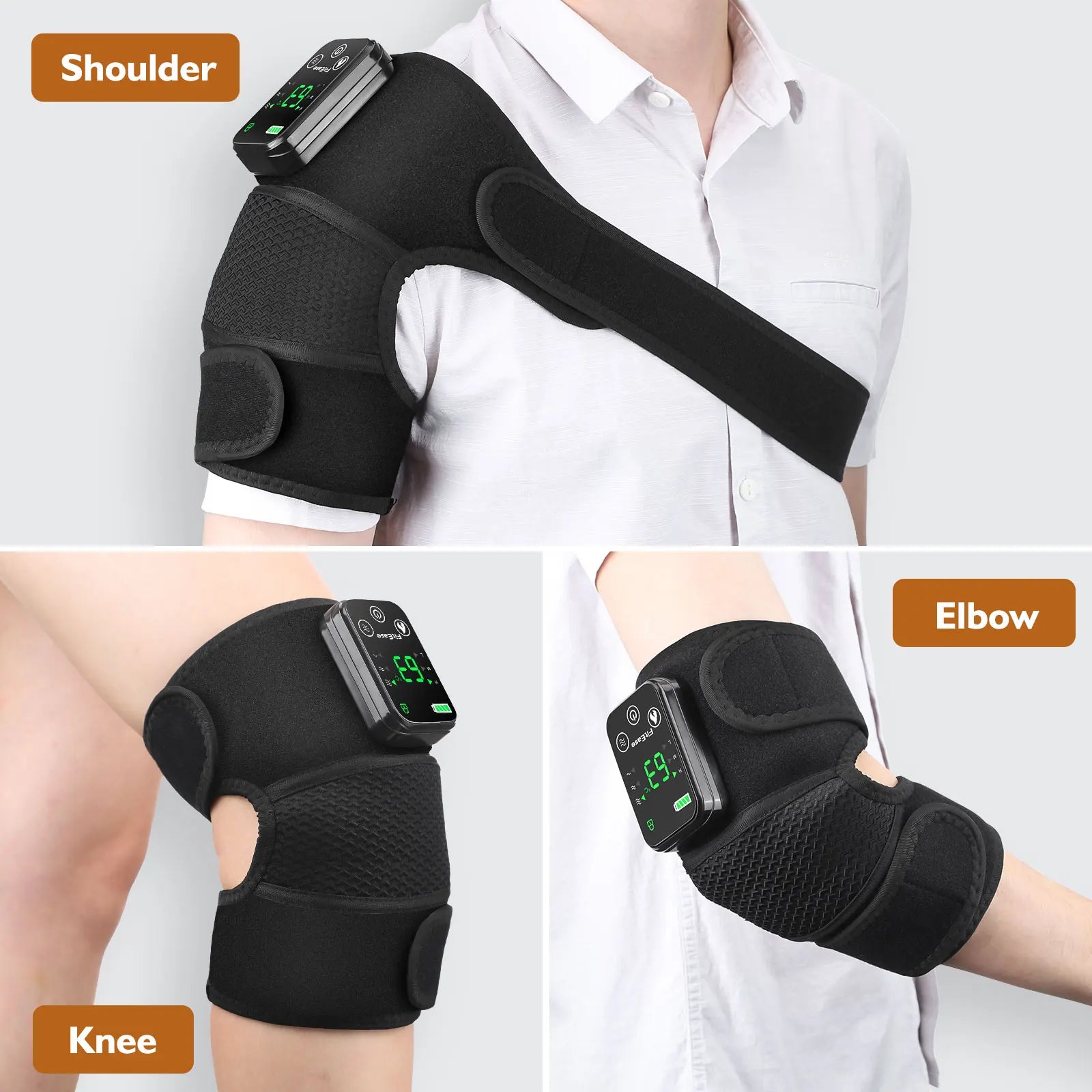 Electric Shouldert Heating Pad 3-Speed Vibration Muscle Relax Belt Thermal Massager Shoulder  Neck Health Care Support Brace