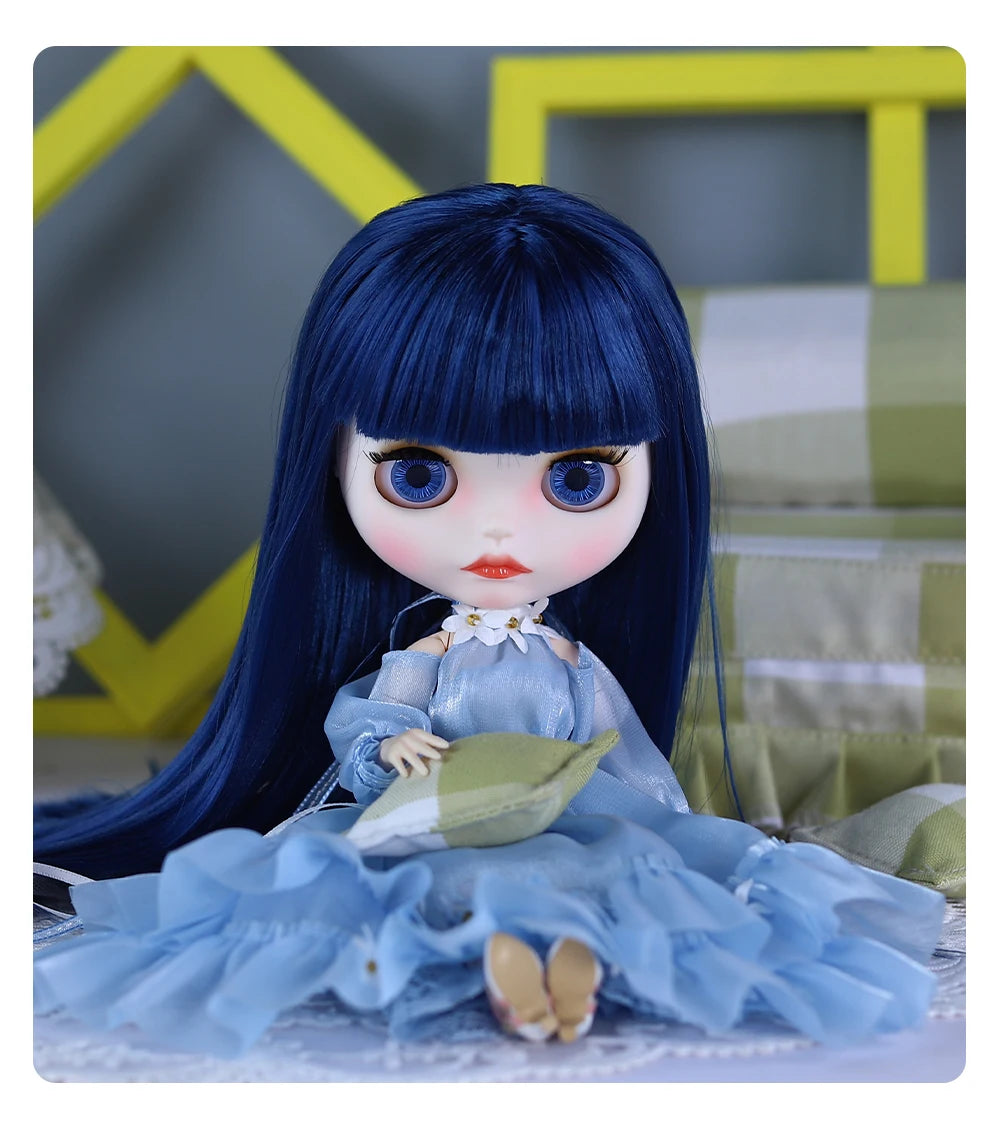 ICY DBS Blyth Doll BJD Joint Body White Skin Blue Hair Set Doll 1/6 30cm Girl Gift Anime SD