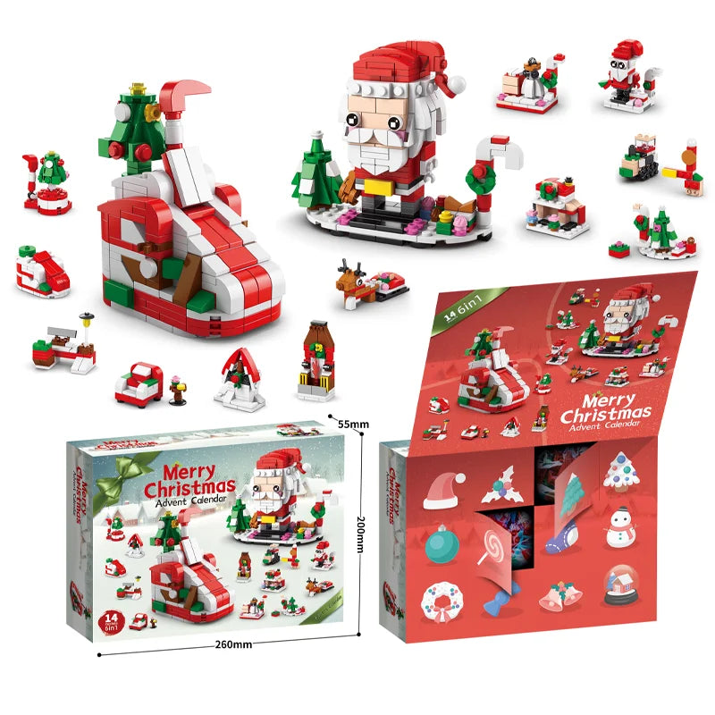 2024 NEW Christmas Building Blocks Box Kids Toys Xmas Advent Calendar Bricks Diy Kit Birthday Christmas Gift Set for Childrens