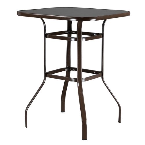 Elegant Wrought Iron & Glass High Bar Table for Patio and Dining Spaces