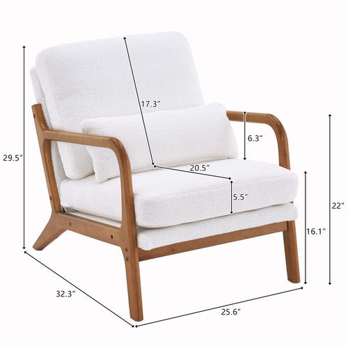 Stylish Oak Armrest Teddy Velvet Lounge Chair – Comfort Meets Modern Elegance