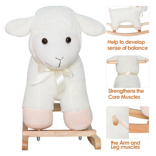 Delightful White Baby Rocking Horse – Plush Comfort Meets Classic Fun!