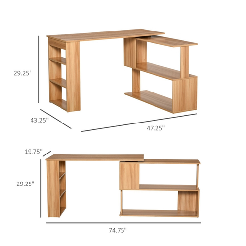 Versatile L-Shaped Office Computer Desk with Bookcase and Storage Solutions