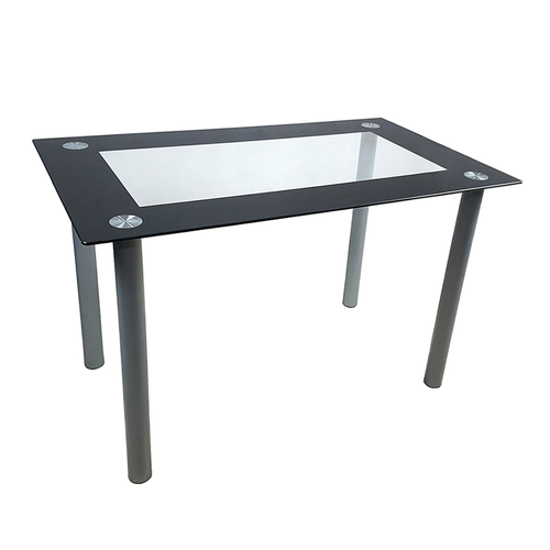 Elegant 110cm Tempered Glass Dining Table - Durable & Stylish Design