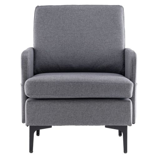 Chic Dark Grey Lounge Chair: Comfy Accent Sofa for Small Spaces & Style