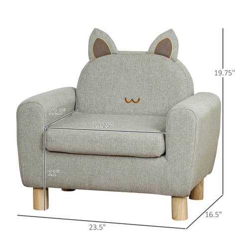 Cozy Kitty Kids Sofa Chair - Ergonomic & Washable for Ages 3-5