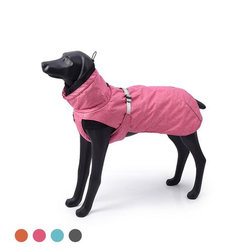 Stylish Waterproof Dog Winter Jacket with Reflective Trim - Pink, Size L