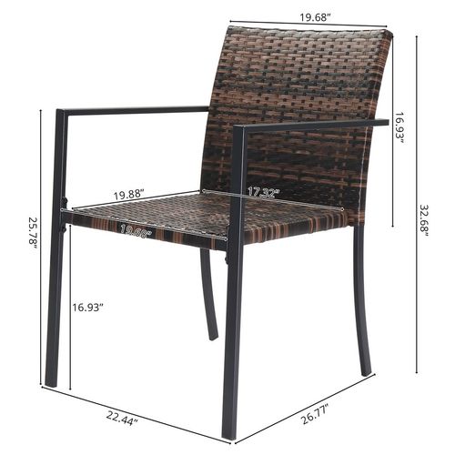 Stylish Set of 2 Stackable Weather-Resistant Wicker Patio Dining Chairs