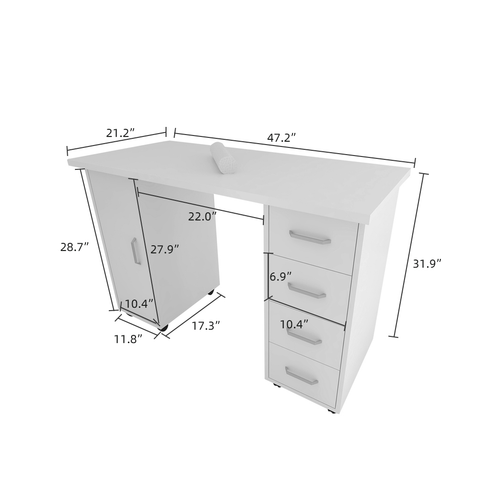 Elegant Double Edged Nail Table with Drawer - Perfect for Beauty Salons