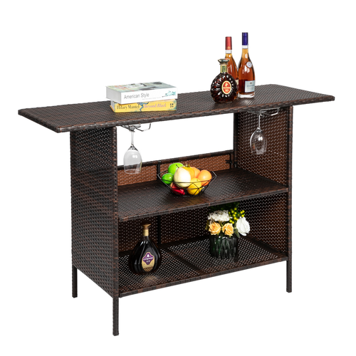 Elegant Brown Gradient Modern Bar Table - Perfect for Home & Business Spaces!