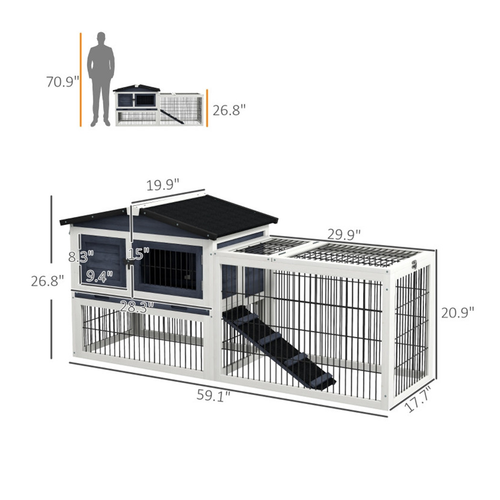 Deluxe Outdoor Rabbit Hutch: Spacious, Secure & Easy-Clean Design