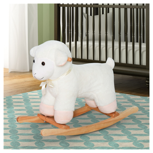 Delightful White Baby Rocking Horse – Plush Comfort Meets Classic Fun!