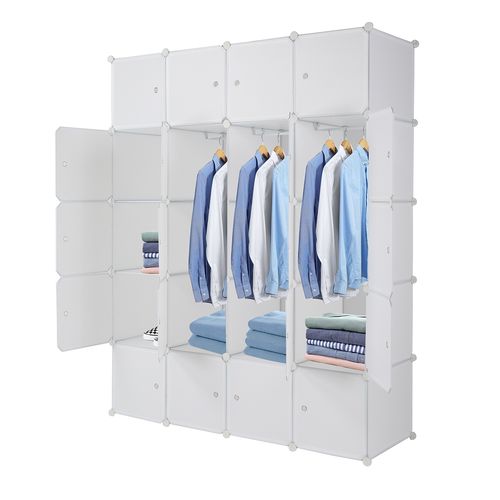 Versatile 20 Cube Organizer: Stackable Storage & Modular Closet Cabinet