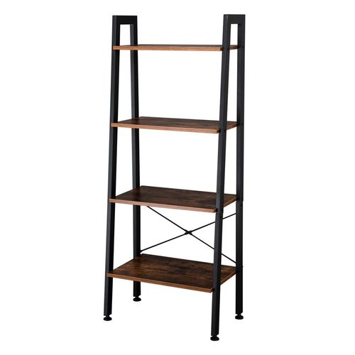 Elegant 4-Tier Industrial Ladder Shelf - Vintage Storage for Home & Office