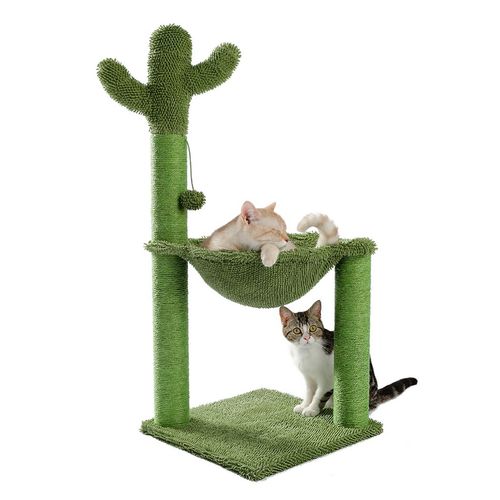 Interactive Cactus Cat Tree: Cozy Hammock & Fun Scratching Post Combo