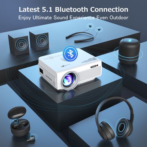 FUDONI 1080P Portable Projector: WiFi, Bluetooth, 300