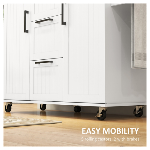 Versatile Kitchen Cart with Drop Leaf & Ample Storage for Modern Spaces