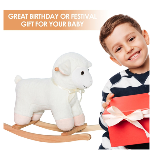 Delightful White Baby Rocking Horse – Plush Comfort Meets Classic Fun!