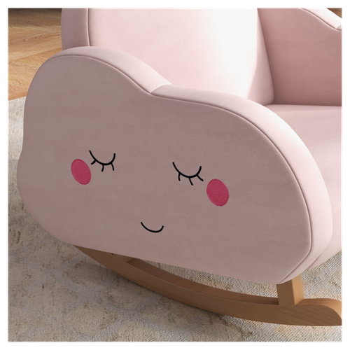 Whimsical Pink Kids Rocker Armchair - Cozy Velvet Fun for Little Ones!