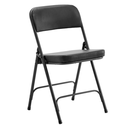 Comfort & Style: 2-Pack Metal Folding Chairs for All Occasions - Black