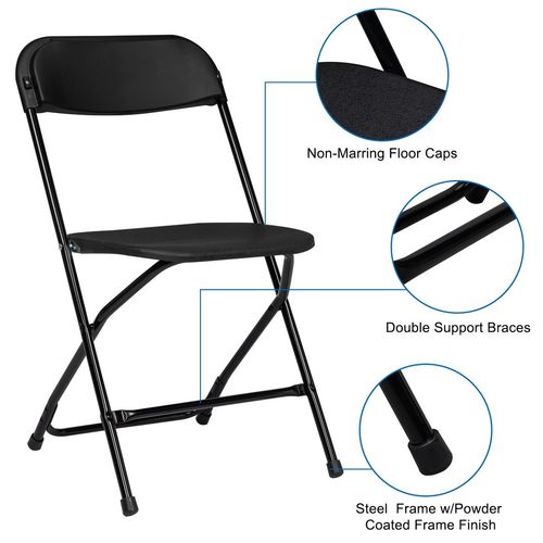 Sturdy 6-Pack Plastic Folding Chairs – Perfect for Events & Gatherings!