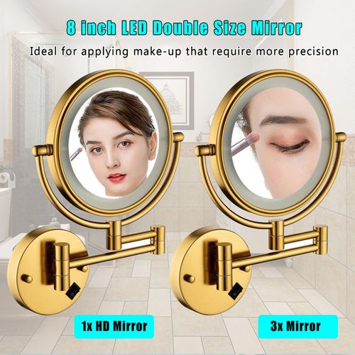 Ultimate 360° LED Shaving & Makeup Mirror - Adjustable, Waterproof, Magnifying