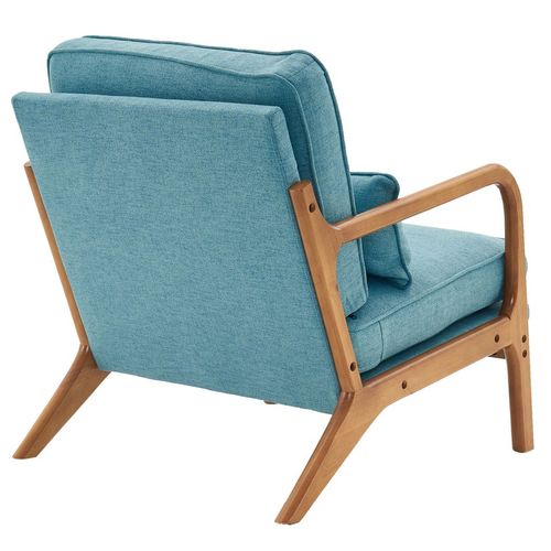 Teal Teak Armrest Lounge Chair - Mid-Century Modern Comfort for Any Space