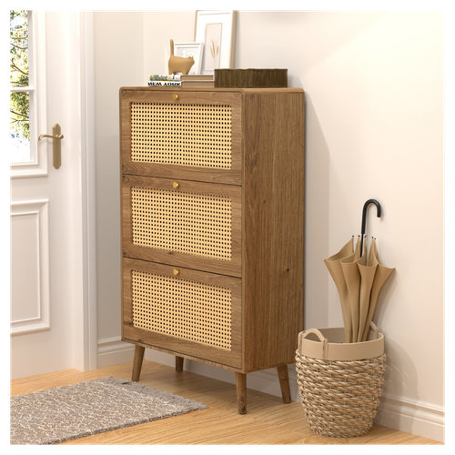 Stylish Rattan Shoe Storage Cabinet – Organize with Elegance & Functionality!