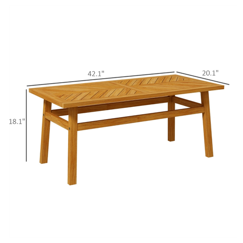 Rustic Elegance Acacia Wood Coffee Table - Durable & Stylish Centerpiece